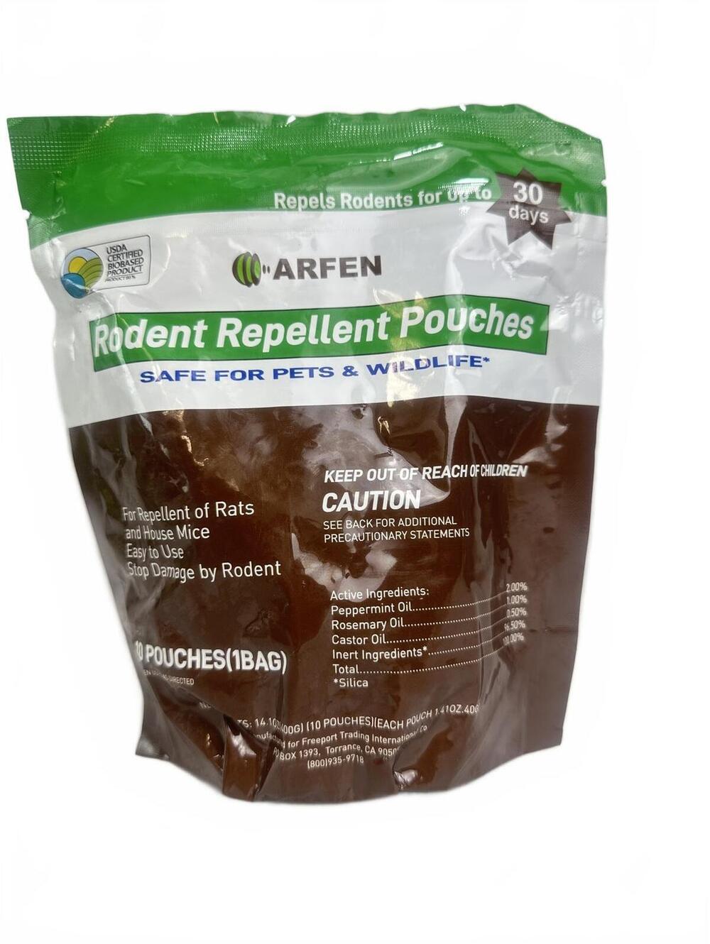 ARFEN Rodent Repellent Pouches 10 Pack Peppermint Oil Rat Mouse Repellent